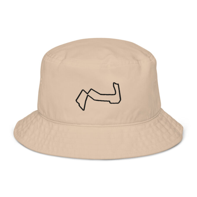 Organic bucket hat  – with race circuit silhouette of Formula 1 track in Singapore