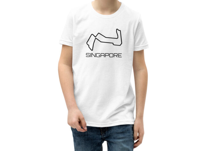 Singapore Formula 1 race track t-shirt – with race circuit silhouette Marina Bay Street Circuit