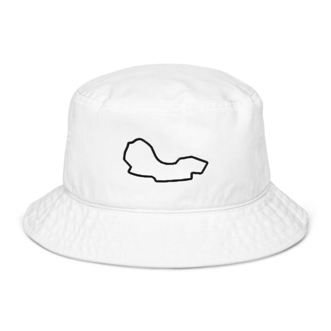 Melbourne Formula 1 race track organic bucket hat – with race circuit silhouette