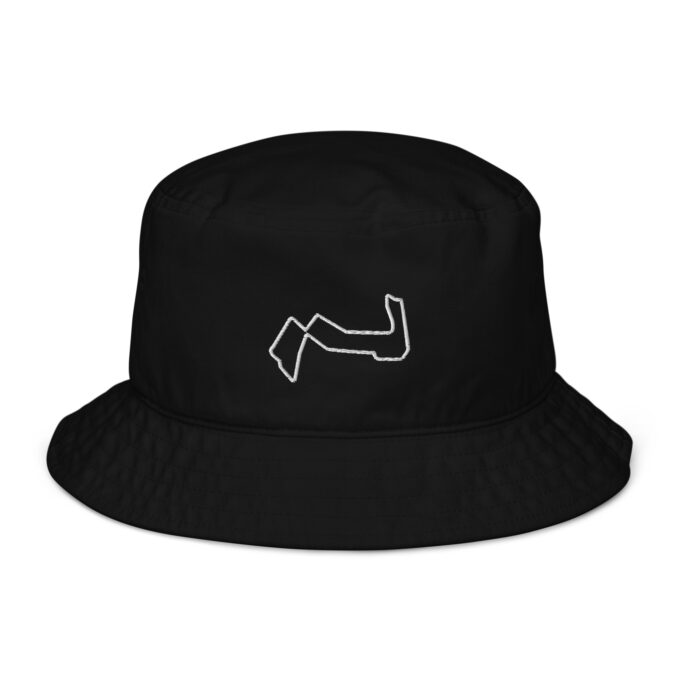 Organic bucket hat  – with race circuit silhouette of Formula 1 track in Singapore