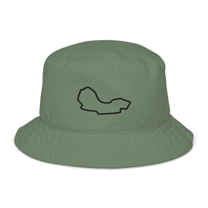 Melbourne Formula 1 race track organic bucket hat – with race circuit silhouette