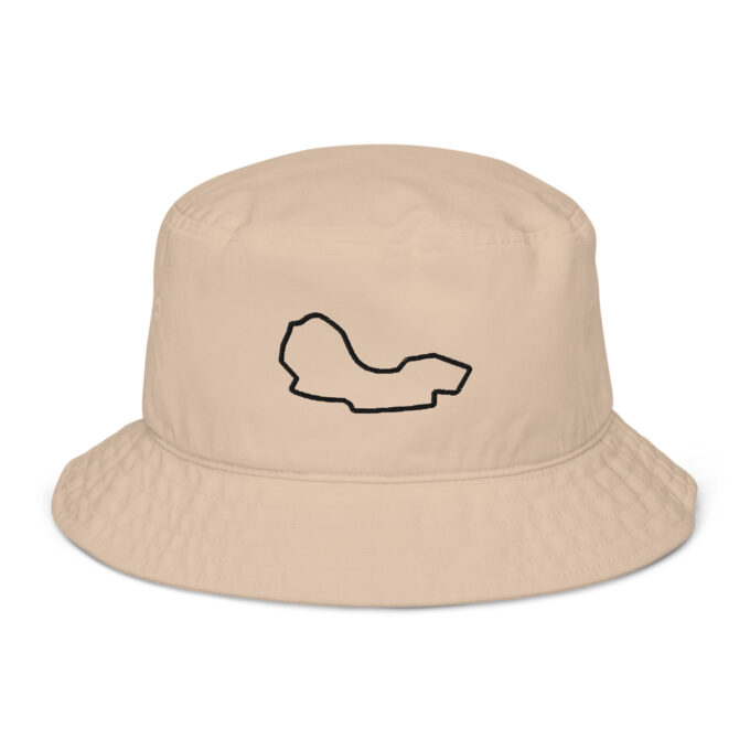 Melbourne Formula 1 race track organic bucket hat – with race circuit silhouette