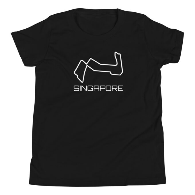 Singapore Formula 1 race track t-shirt – with race circuit silhouette Marina Bay Street Circuit