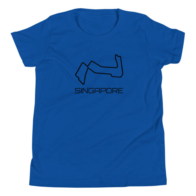 Singapore Formula 1 race track t-shirt – with race circuit silhouette Marina Bay Street Circuit