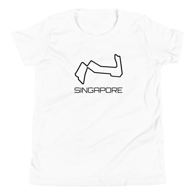 Singapore Formula 1 race track t-shirt – with race circuit silhouette Marina Bay Street Circuit