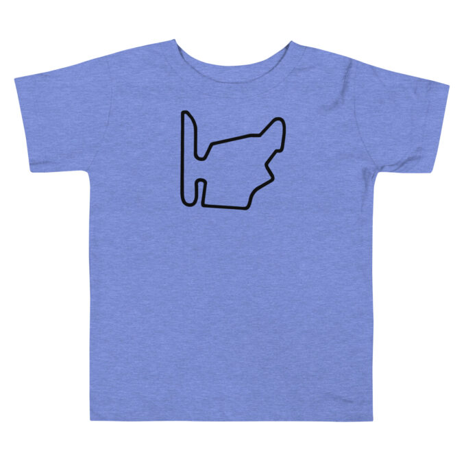 Toddler Budapest Formula 1 race track t-shirt – with race circuit silhouette