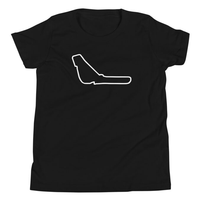 Monza Formula 1 race track youth t-shirt – with race circuit silhouette