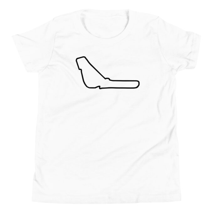 Monza Formula 1 race track youth t-shirt – with race circuit silhouette